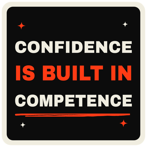 Confidence is built in Competence sticker