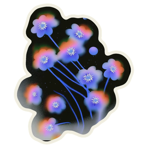 Night Flowers sticker